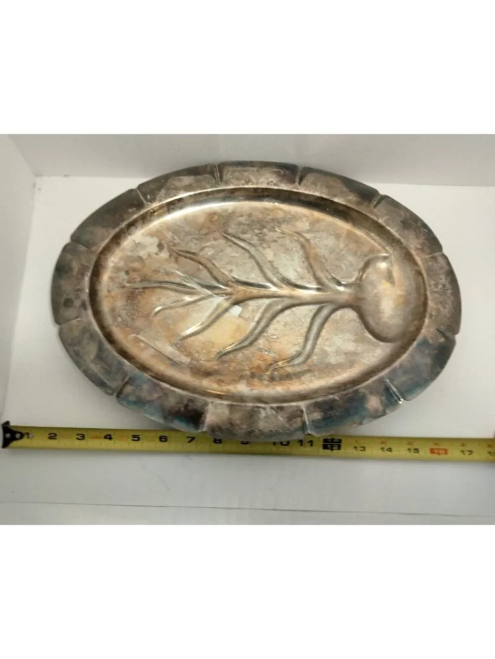 Vintage Silverplate Serving Platter Turkey Meat Tray Oval Footed Classic